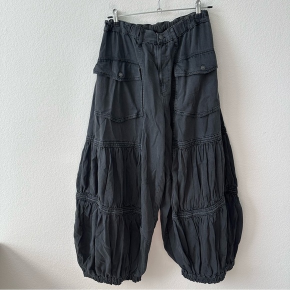FREE PEOPLE MOVEMENT LAST WORD PARACHUTE PANTS WASHED BLACK SZ M - Picture 3 of 10
